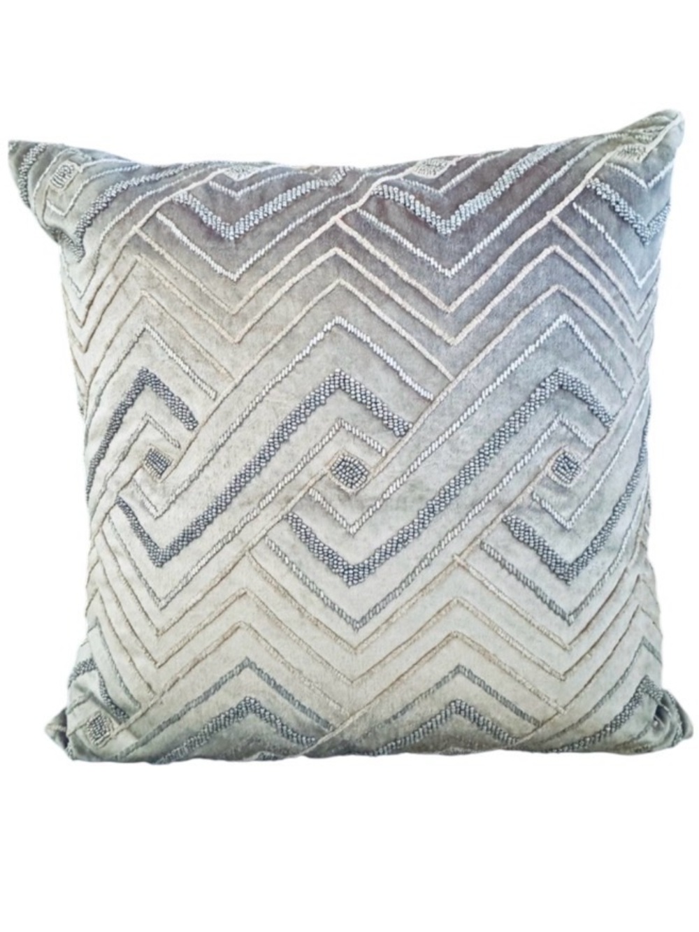 Z Gallerie 24 inch Pillow Cover Sham Lavender Purple Accent Beaded Velvet Luxury